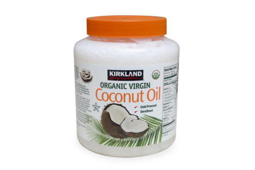 Custom label design by Salani Design And Merchandising for Kirkland Coconut oil 84oz